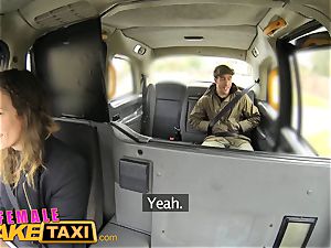 female fake taxi nervous farmer can't satisfy driver