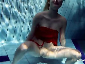 super-steamy towheaded Lucie French nubile in the pool